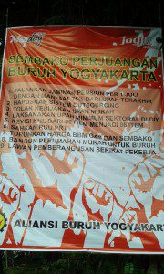 Sembilan tuntutan Aliansi Buruh Yogyakarta.